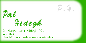 pal hidegh business card